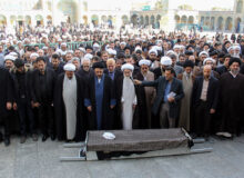 تصاویر مراسم تشییع پیکر و مجلس بزرگداشت آیت الله ثابتی همدانی از طرف حضرت آیت الله العظمی صافی گلپایگانی